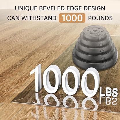 55“ x 46” Beveled Edge Glass Chair Mat - Image 8