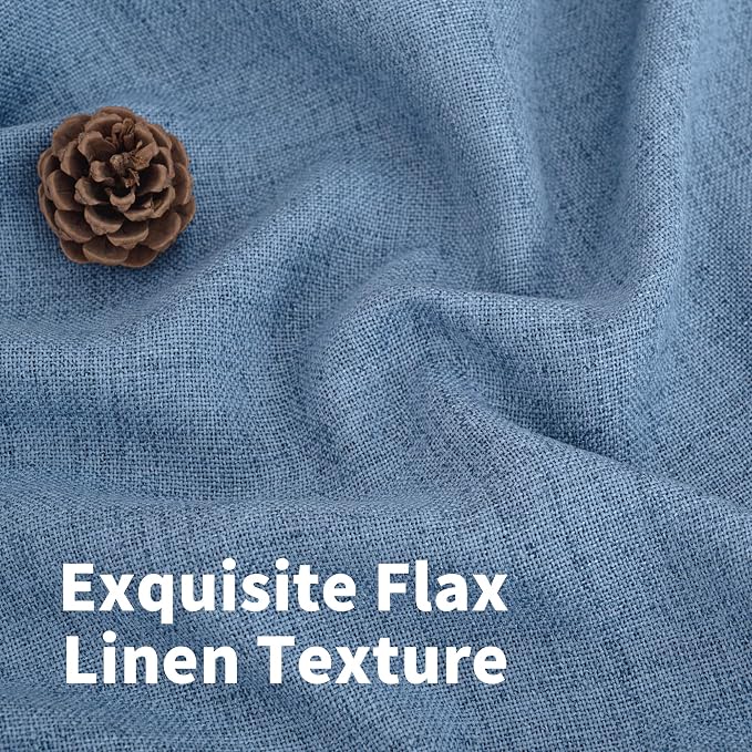 YoungsTex Denim Blue Linen Curtains 90 Inch Length - Image 5