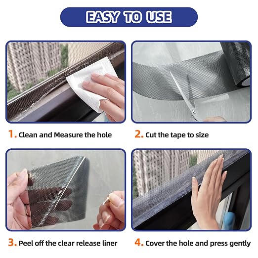 KING MOUNTAIN Black Window Screen Repair Tape, 3inX40FT Heavy Duty Screen - Image 5