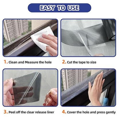KING MOUNTAIN Black Window Screen Repair Tape, 3inX20FT Heavy Duty Screen - Image 5