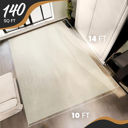 Nevlers 10'x14' White Non Slip Rug Pad | PVC Anti Skid Rug Gripper - Image 4
