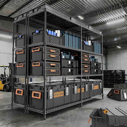 4 Tiers Storage Shelves Load 1200LBS, Metal Shelving Wire Metal Shelving Unit - Image 2