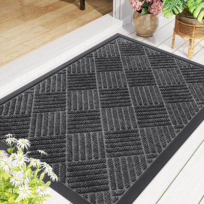 Smiry Front Door Mat Outside Entrance, Heavy Duty Outdoor Indoor Mat, Natural - Image 8