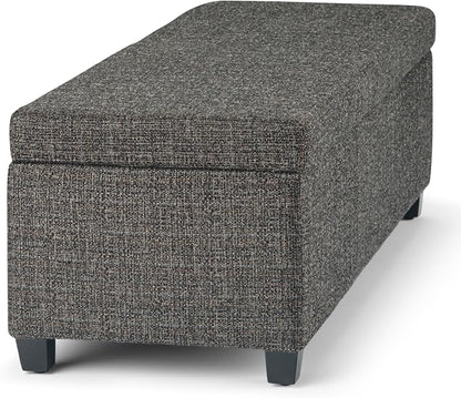 SIMPLIHOME Avalon 48 inch Wide Contemporary Rectangle Storage Ottoman Bench in - Image 11