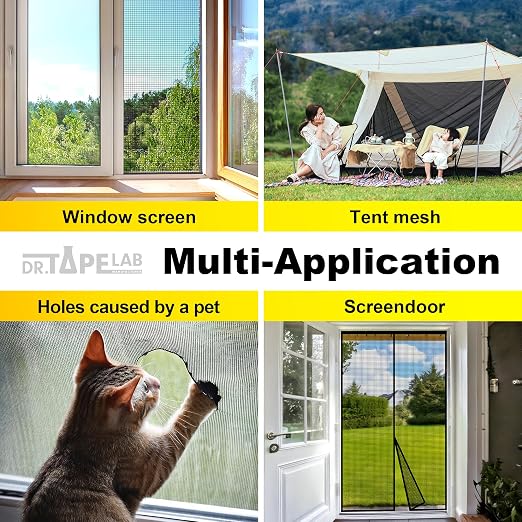 Black Window Screen Repair Tape, 2 in X 8.5 FT, Screen Repair Kit - Image 5