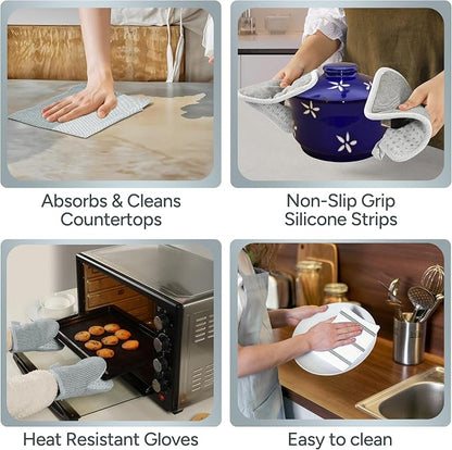 Casa Platino 8-Piece Mini Oven Mitt & Pot Holder Set – 500°F Heat Resistant - Image 6