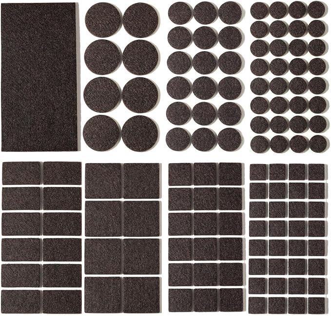 Felt Furniture Pads for Hardwood Floors 129 Piece, Furnigear Anti Scratches by Furnigear