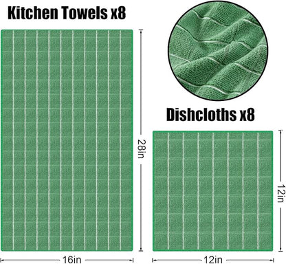 Homaxy Microfiber Kitchen Towels and Dishcloths Set, 12 Pack Soft and Absorbent - Image 6