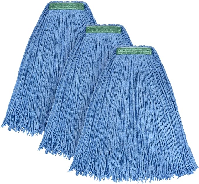 Matthew Cleaning 24oz 3Pack Cotton Floor Mop, Cotton Looped-Open String Heavy by MATTHEWCLEANINGPRODUCTS