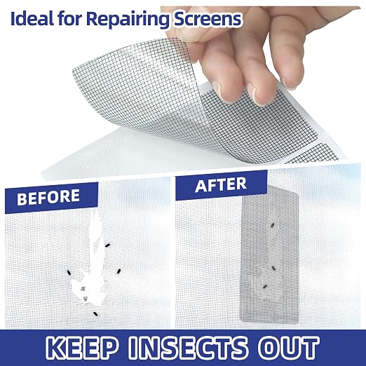 KING MOUNTAIN Grey Window Screen Repair Patch, Strong Adhesive & Waterproof - Image 2