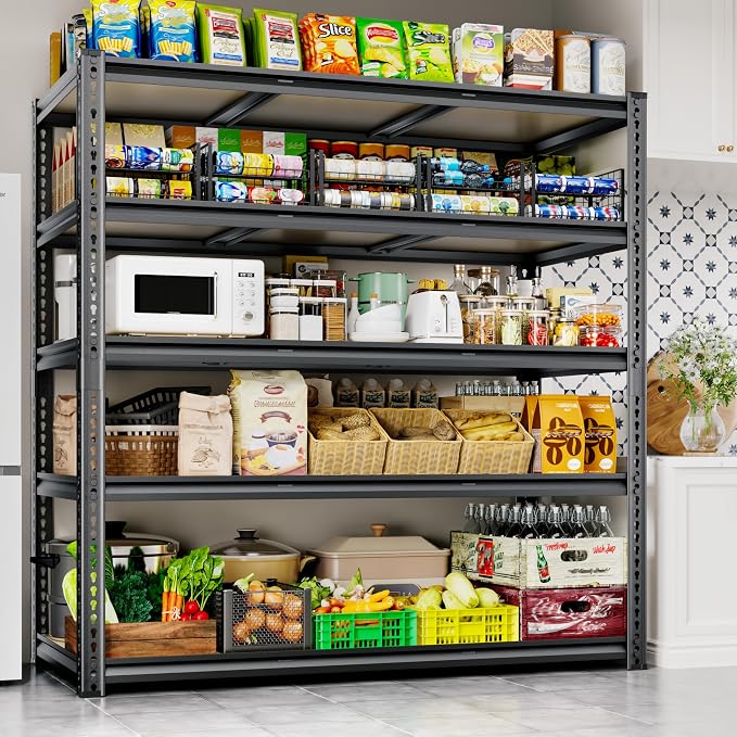 48"W Garage Shelving, 3050LBS Storage Shelves Heavy Duty, 5 Tier Metal Shelving - Image 6