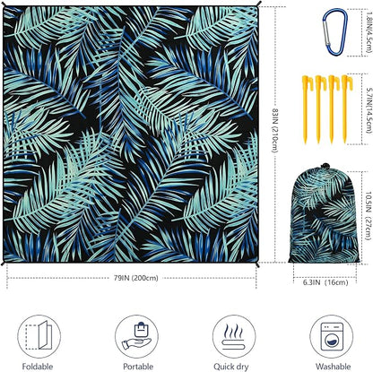 HIHOHO Beach Blanket Waterproof Sandproof Extra Large Beach Mat 79" X - Image 2