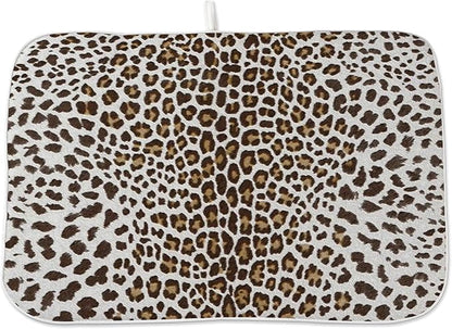 Brown Leopard Print Drying Mat 18x24 Inches by OFIRD