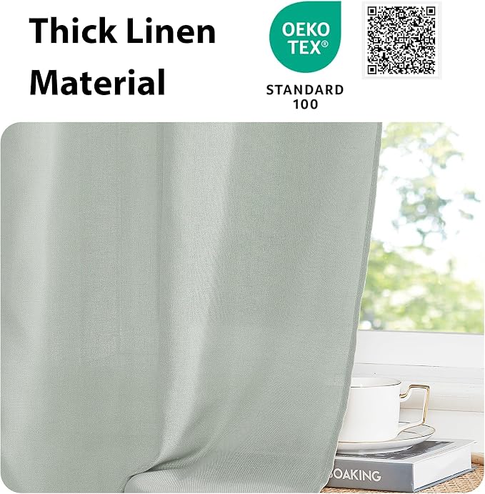NICETOWN Linen French Door Privacy Light Reducing Door Curtain - Image 5