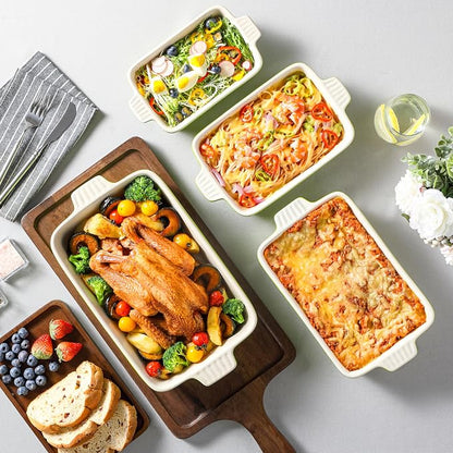 MALACASA Bakeware Set of 4, Porcelain Baking Pans Set - Image 5