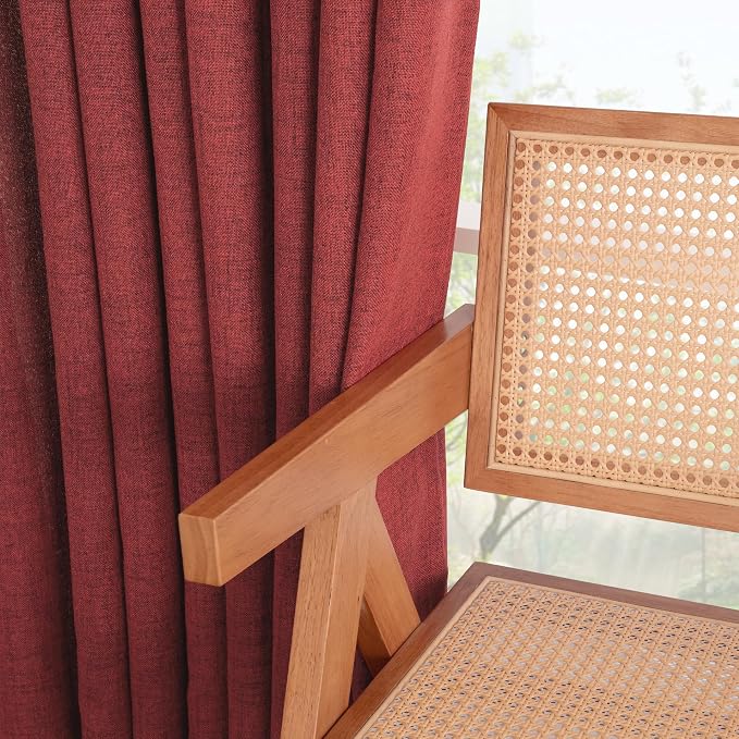 YoungsTex Red Linen Curtains 54 Inch Length - Image 8