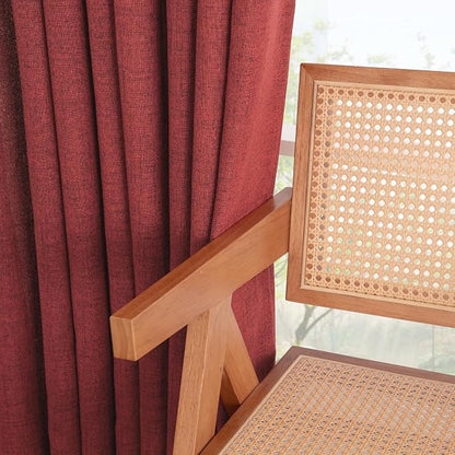 YoungsTex Red Linen Curtains 80 Inch Length - Image 7