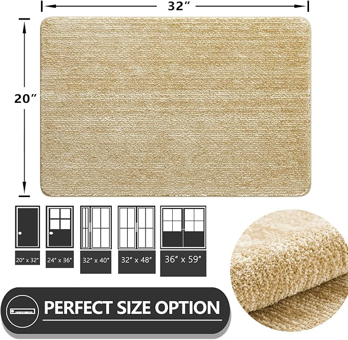 REFETONE Indoor Doormat, Front Door Mat 20"x32" Absorbent Rubber Backing Non - Image 2
