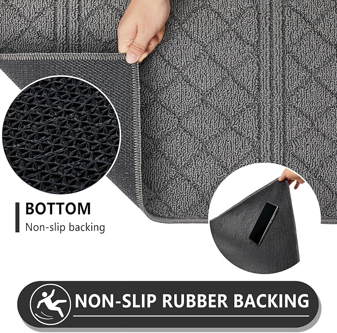 REFETONE Indoor Doormat, Front Back Door Mat 20"x32" Absorbent Rubber Backing - Image 3