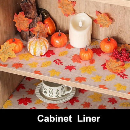Cooyes Fall Maple Leaf Shelf Liner, Non-Adhesive Waterproof Drawer Liner - Image 3