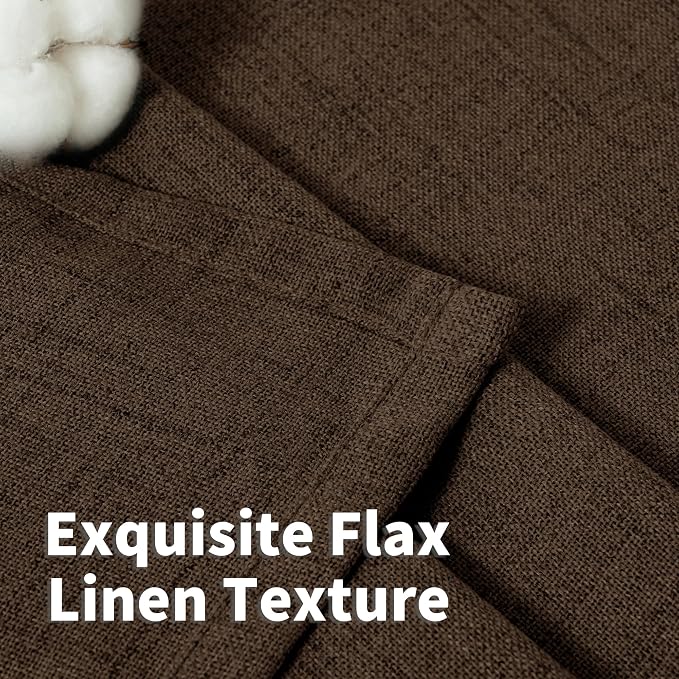 YoungsTex Brown Linen Curtains 48 Inches Long - Image 4