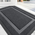 OLANLY Front Door Mat Indoor Outdoor Entrance, Waterproof All-Season, All-Weather Doormat, Sturdy Natural Rubber, Fade Resistant, Low Profile, Easy Clean Patio Porch Entryway Mat, 59x23, Grey