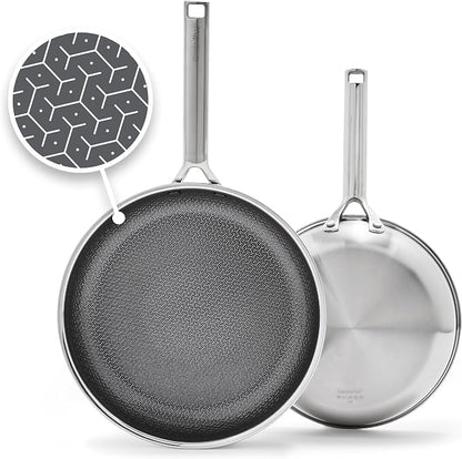 GreenPan Hybrid 9.5” & 11” Nonstick Stainless Steel Frying Pan Set, APEX by GreenPan