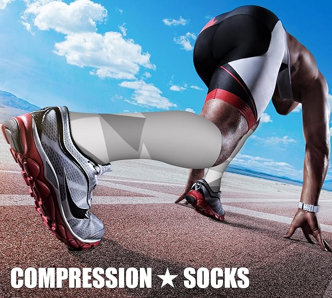 CHARMKING Compression Socks for Women & Men Circulation (3 Pairs) 15-20 mmHg is Best Support for Athletic Running Cycling