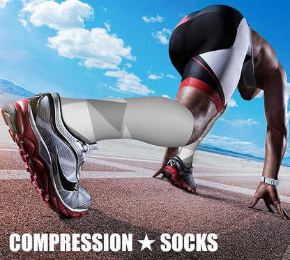 CHARMKING Compression Socks for Women & Men Circulation (3 Pairs) 15-20 mmHg is Best Support for Athletic Running Cycling