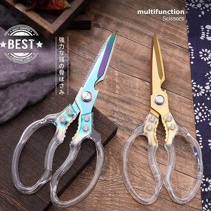 AWinjoy Kitchen Scissors, Heavy Duty Sharp Kitchen Shears, Stainless Steel & - Image 6