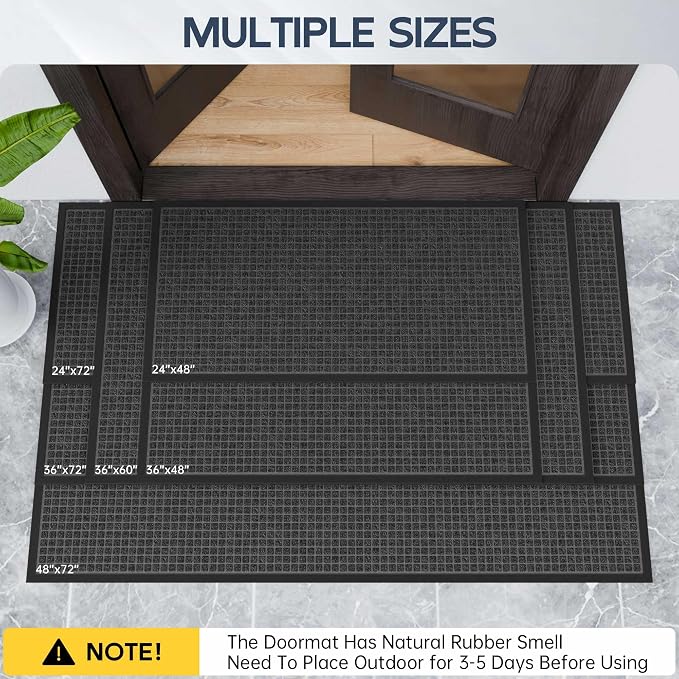 Amyracel Front Door Mat Outdoor Indoor Entrance, Heavy Duty Rubber Backing - Image 7
