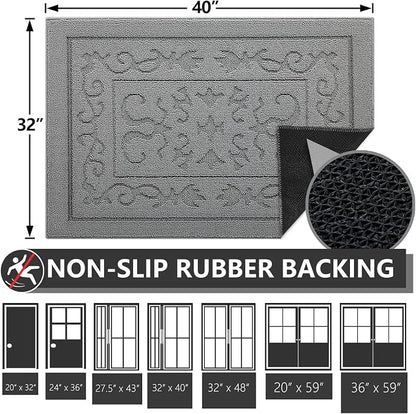 FONEYI Indoor Door Mat 32" x 40", Dirt Trapper Door Mats Non-Slip Entryway Rugs - Image 2