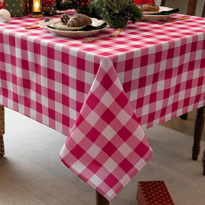 Waterproof Checkered Tablecloth Fabric by Essifunia