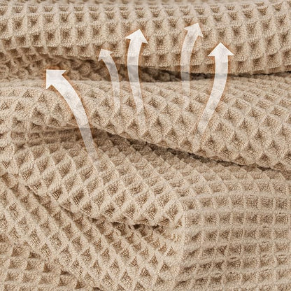 Microfiber Waffle Face Towels, 2 Pieces, Fast Drying, Lint Free - Image 2
