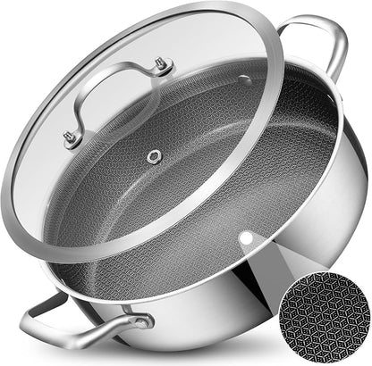 LOLYKITCH 5 QT Hybrid Ceramic Non Stick Tri-Ply Stainless Steel Sauté Pan by LolyKitch