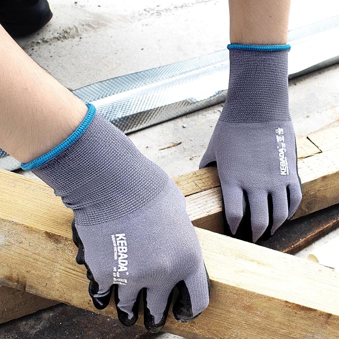 Kebada Work Gloves for Men and Women, Foam Nitrile Coated Safety Gloves - Image 4