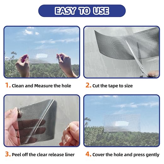 KING MOUNTAIN Grey Window Screen Repair Tape, 3inX15FT Heavy Duty Screen Repair - Image 5