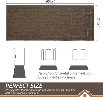 BEQHAUSE Door Mat 24" x 60", Non-Slip Door Mats Indoor Entryway Rugs Washable - Image 2