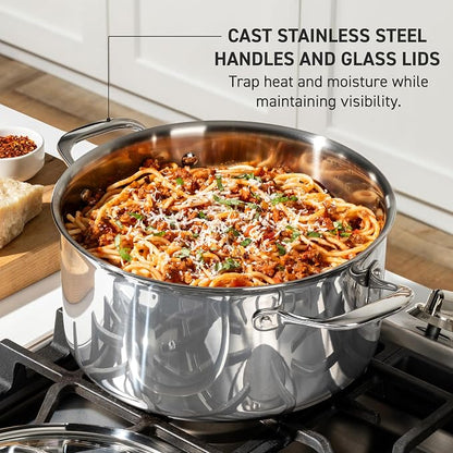 T-Fal Pro Tri-Ply Stainless Steel Large Dutch Oven Pot - Image 4