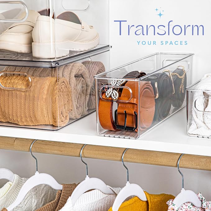 Plastic Food Storage 2 Pack Clear Container Bin - Image 2
