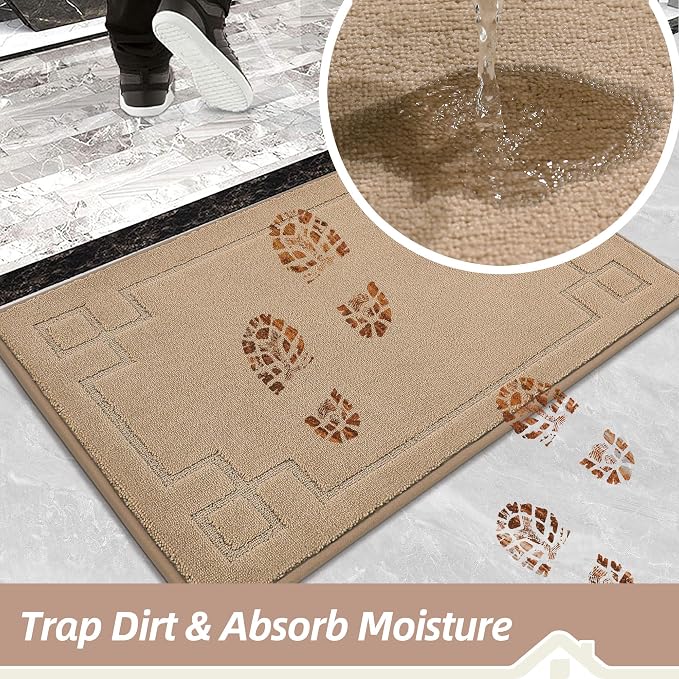 BEQHAUSE Door Mat 20" x 32", Non-Slip Door Mats Indoor Entryway Rugs Washable - Image 3