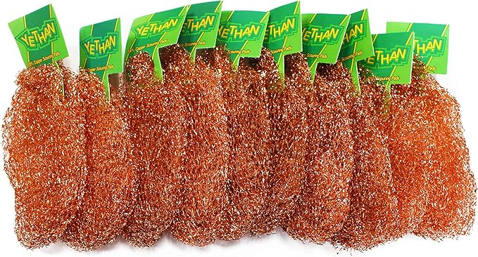 Copper Scouring Pad, Scrubbing Scour Pads 10 Pcs/Pack, Pure Copper, 13g / Pc