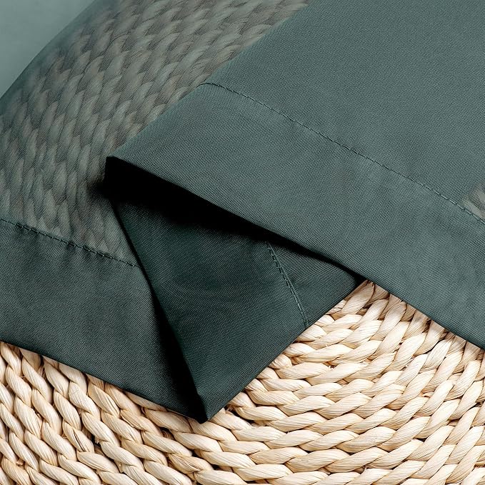 Chyhomenyc Hunter Green Sheer Curtains 63 Inch Length 2 Panels, Rod Pocket - Image 7
