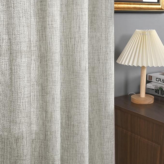 YoungsTex Dark Grey Linen Curtains 72 Inch Long 2 Panels - Image 6