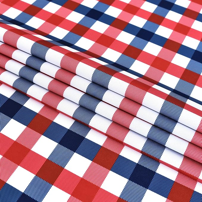 4th of July Checkered Tablecloth Fabric - Image 9