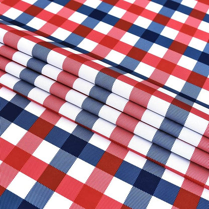 Classic Gingham 4th of July Tablecloth Fabric - Image 9