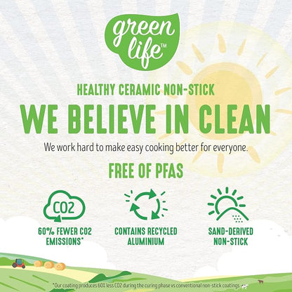 GreenLife Soft Grip Healthy Ceramic Nonstick, 15 Piece Cookware Pots and Pans - Image 8