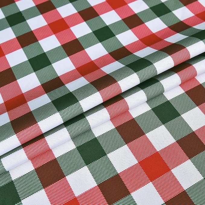 Waterproof Christmas Plaid Tablecloth Fabric - Red Oblong 52x70 Inch Classic Buffalo Tartan Festive Table Cloth for Indoor Use - New Year Tabletop Cover for Dinner, BBQs, and Parties