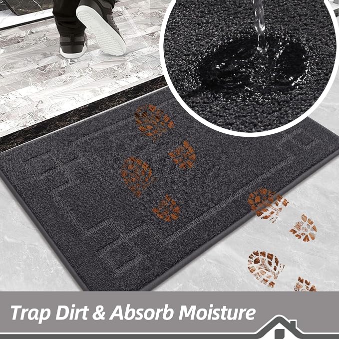 BEQHAUSE Door Mat 24" x 36", Non-Slip Door Mats Indoor Entryway Rugs Washable - Image 3