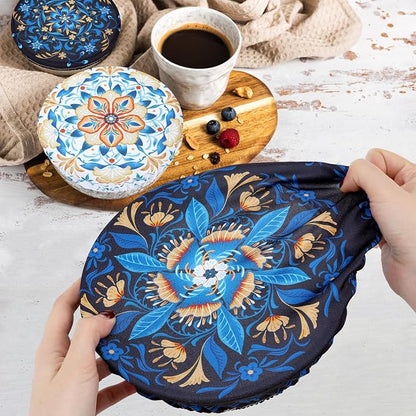 5 Pieces Bowl Covers Reusable, 5 Size Elastic Cloth Bowl Covers - Image 4